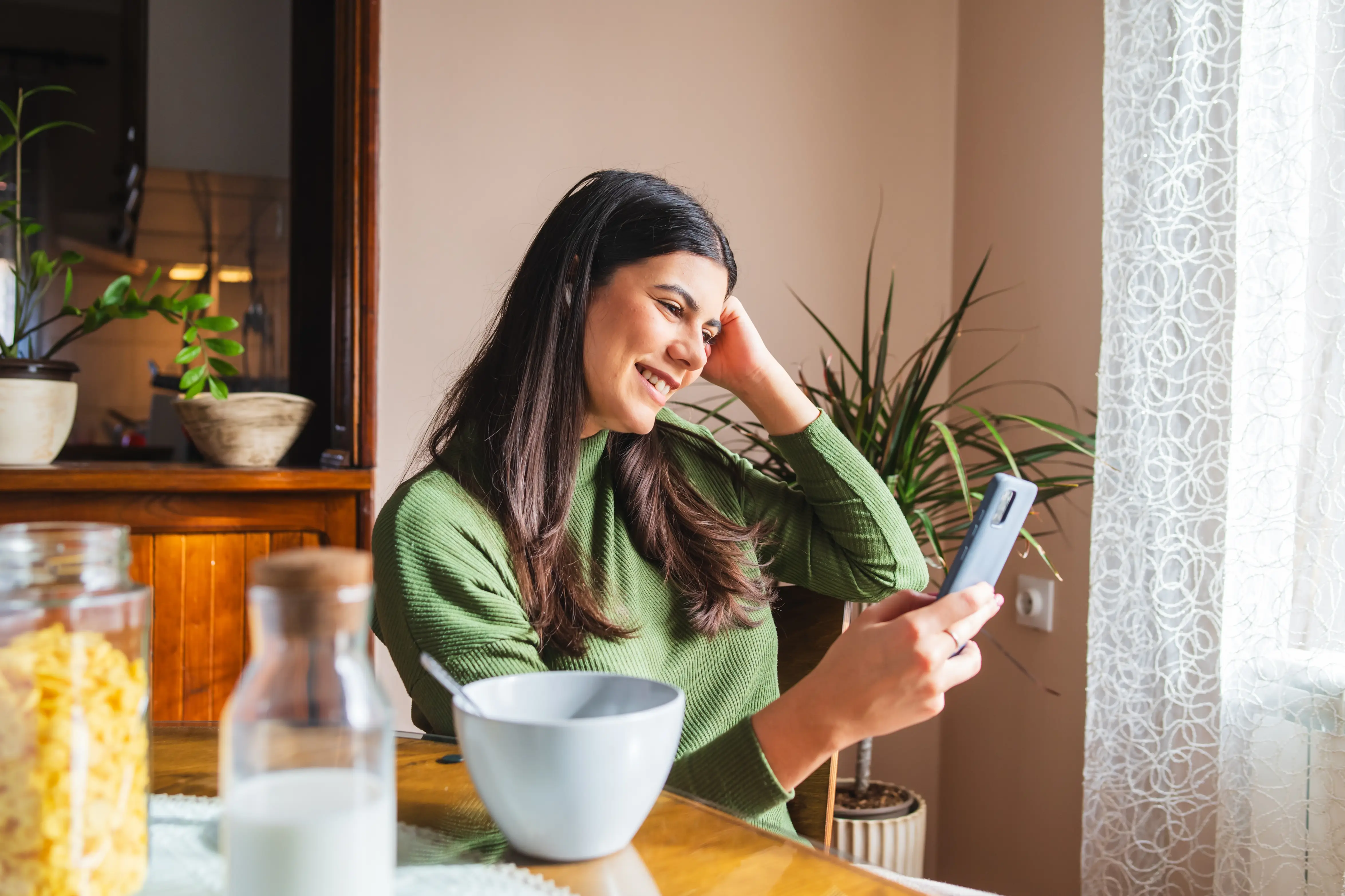 woman smiling