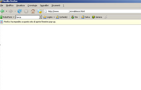 Immagine Itinerari Impostazioni Blocco Popup di Internet Explorer